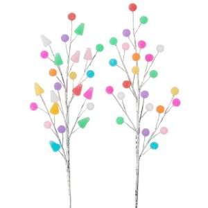  Gumdrop Candy Christmas Tree Spray / Floral Pick, Set of 2 