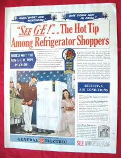 Vintage GE LOVE AT FIRST SIGHT Refrigerator AD 1939  