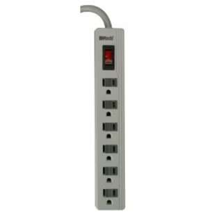   Outlet Surge Protector with 2 Foot Cord, Light Grey 