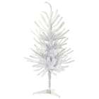  White Flocked Charlie Pine Tree on Metal Stand White (Pack of 2