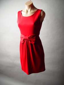 RED 60s Ladylike Classic Bow Evening Occasion Holiday Party Sleeveless 