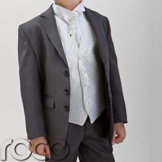   Suits Pageboy Outfits Black White Pinstripe Wedding Prom Suit  