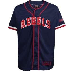   Rebels Navy Blue Strike Zone Baseball Jersey