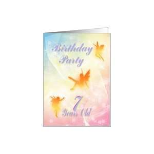  Dancing fairies Birthday party invitation, 7 years old 