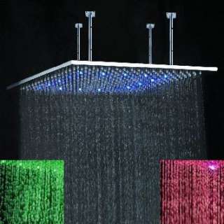 32 Square Stainless Steel LED overhead Shower Head T82  