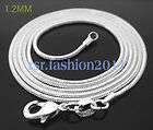 1pcs 1.2mm 16inch solid silver snake cha