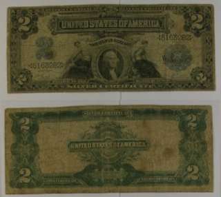 1899 $2 TWO DOLLAR SILVER CERTFICATE EDUCATIONAL NOTE VERY GOOD  