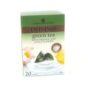 Twinings Green Tea with Orange & Lotus Flower Teabags 20 40g  