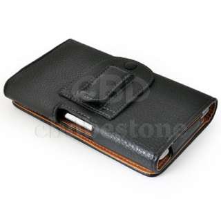 Black Leather Sleeve Case With Belt Clip for Samsung Galaxy Note GT 