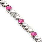   ct tgw created pink sapphire bracelet silver i3 length inches 7 25
