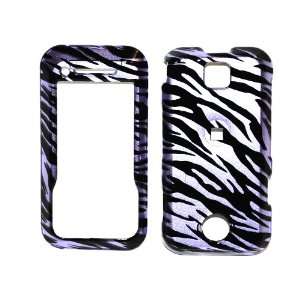  Purple with Black Zebra Motorola Rival A455 Snap on Cell 
