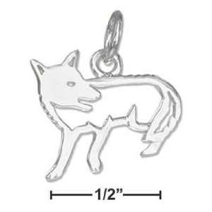  STERLING SILVER SILHOUETTE OF FOX CHARM Jewelry