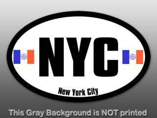 Oval NYC New York City Sticker  decal state flag i love  
