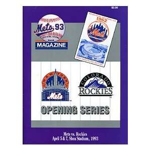  1993 New York Mets vs Colorado Rockies Unsigned Opening 
