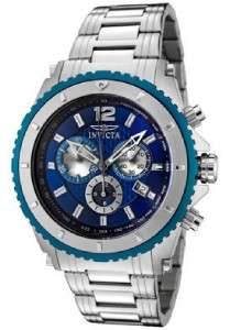   CHRONOGRAPH WATCH BLUE STAINLESS STEEL SWISS NEW W/TAGS $595  