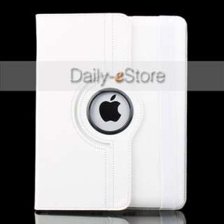   Leather Case Smart Cover With Swivel Stand White for The New iPad