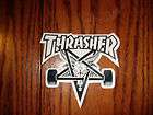 THRASHER SKATEGOAT PENTAGRAM WHITE AND BLACK SKATEBOARD STICKER