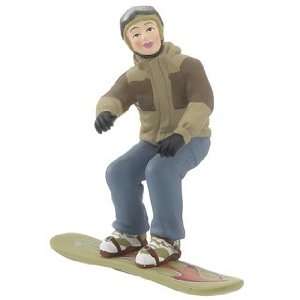 Snowboarder Boy   Tan Jacket Christmas Ornament