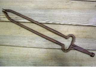 great old antique hand forged set of ember tongs. This set has 