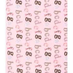  Baby Pink ABC Wiggly Stripe Fleece Fabric Arts, Crafts 