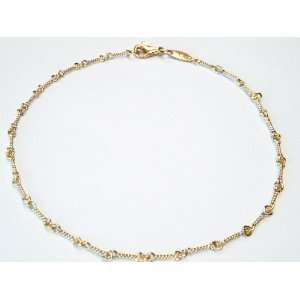   Gold Polished Finish Hand Crafted 10 Twisted Link Anklet. Jewelry