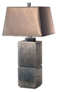 Emobossed Hammered Copper Pattern Table Lamp  