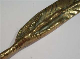  BRASS FIGURAL EAGLE CLAW AND FEATHER LETTER OPENER AND SEAL  
