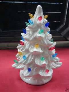 Lighted Ceramic Christmas Tree   White   7 Inch   New Mold  