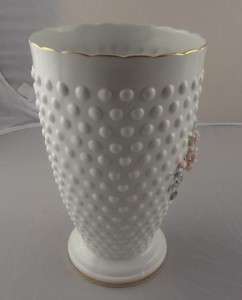 Vintage Lefton Vase With Flowers And Gold Trim  