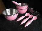 NEW 3 Pink Zak Designs Insulated Bowls w/spoons
