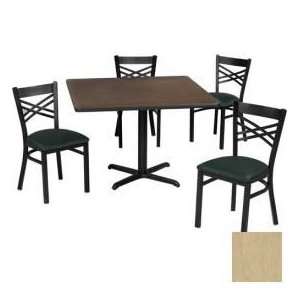 36 Square Table & Criss Cross Back Chair Set  Maple Fusion Laminate 