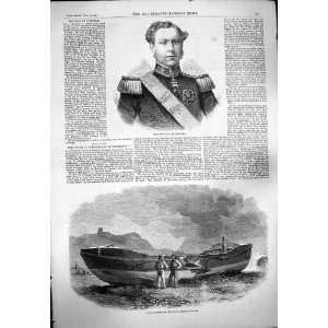    1861 KING PORTUGAL SCARBOROUGH LIFE BOAT STORM SEA