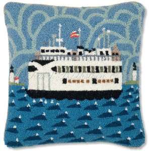  Nantucket Ferry Hooked Pillow