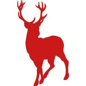  Deer Large 10 Tall RED vinyl window decal sticker 