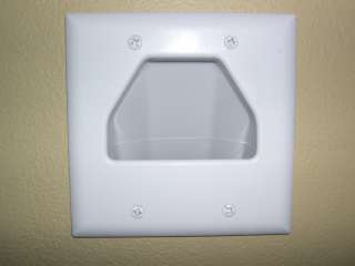 Gang Recessed Low Voltage Cable Wall Plate (White)  