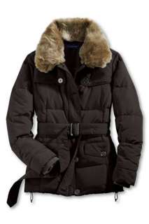 Women LandsEnd Winter Down Jacket Coat Parka Luxe X Large XL Brown 