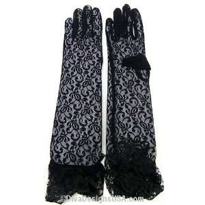 Gothic Lolita Emo Black Lace Gloves
