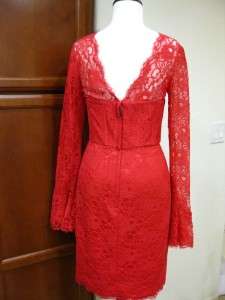   CORSET Lace Party Cocktail Bell Sleeve Holiday DRESS In Red  