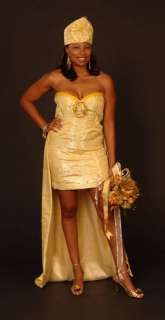 Hand Woven GHANA Custom Made Short/Mini WEDDING DRESS  