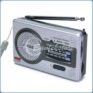 DC 3V Portable FM AM Pocket Radio Receiver 2 Band World  