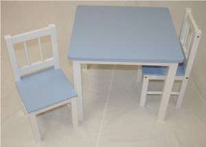 Kids Table and Chair Set (White Base with Colored Tops)  