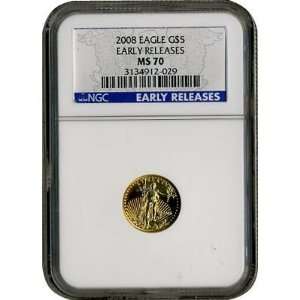  2008 $5 Gold American Eagle MS70 Early Release