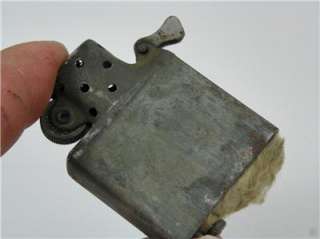 Old Vtg WWII Black Crackle Zippo Lighter 3 Brl Hinge Original 14 Hole 