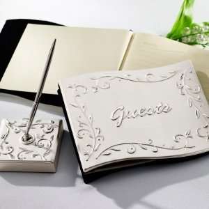 Exclusively Weddings Lenox Opal Innocence Wedding Guest Book and Pen 