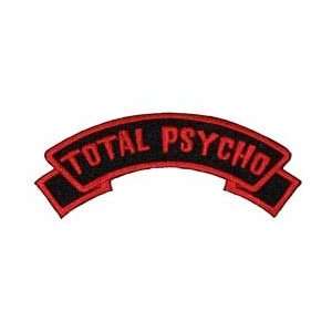   Gothic Embroidered Iron on Patch   Total Psycho KV16 