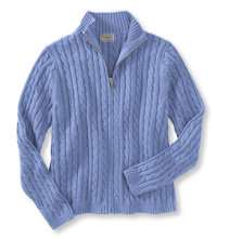 Double L® Cotton Sweater, Zip Front Cable Cardigan at L.L.Bean