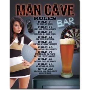  Man Cave Rules Tin Sign