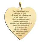 PicturesOnGold Lords Prayer Heart Script Pendant, Solid 10K 