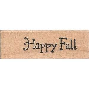  Happy Fall Wood Mounted Rubber Stamp (BB7662) Everything 
