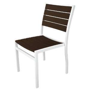  Polywood Euro Side Chair with Poly Wood in White 